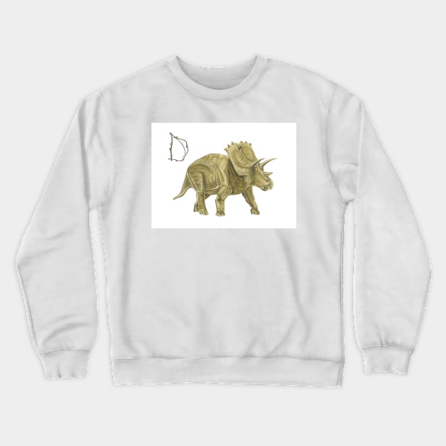 D for dinosaur alphabet illustration Crewneck Sweatshirt by DamiansART